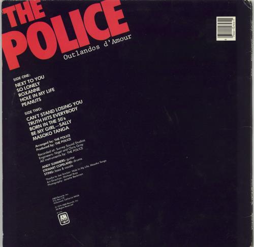 The Police Outlandos d'Amour - red titles vinyl LP album (LP record) US POLLPOU767404