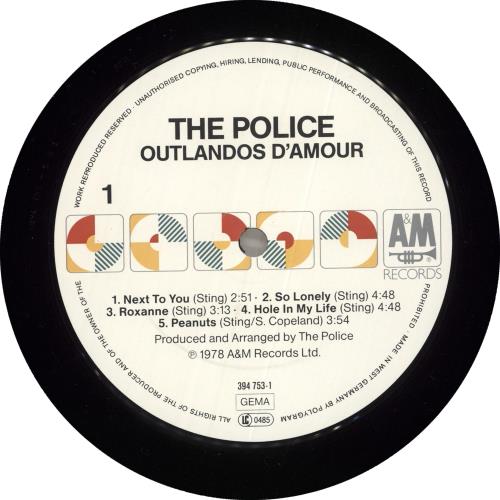 The Police Outlandos D'Amour vinyl LP album (LP record) German POLLPOU717557
