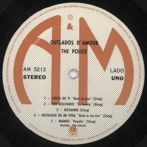The Police Outlandos d'Amour vinyl LP album (LP record) Colombian POLLPOU746735
