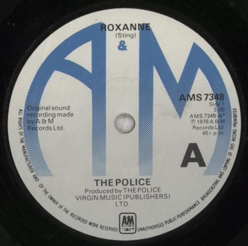 The Police Roxanne 7" vinyl single (7 inch record / 45) UK POL07RO23846