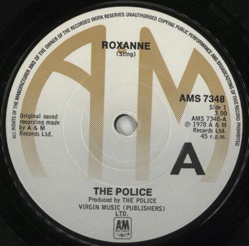 The Police Roxanne 7" vinyl single (7 inch record / 45) UK POL07RO865120