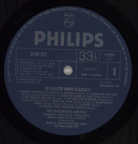 The Portsmouth Sinfonia 20 Classic Rock Classics vinyl LP album (LP record) UK PSQLPCL644571