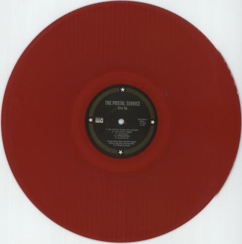 The Postal Service Give Up - 1st -  Red Vinyl - Shrink 2-LP vinyl record set (Double LP Album) US PSV2LGI869550