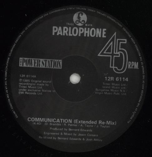 The Power Station Communication 12" vinyl single (12 inch record / Maxi-single) UK POW12CO15229