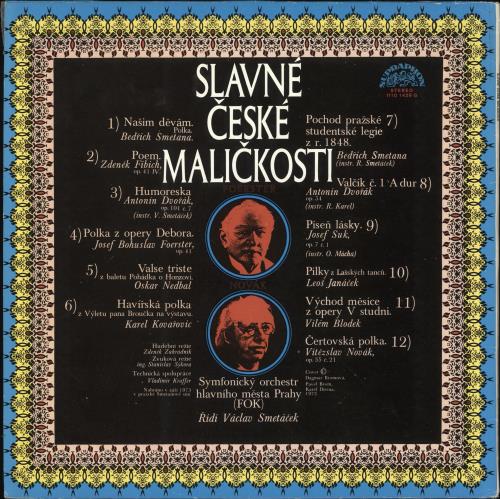 The Prague Symphony Orchestra Slavn� Cesk� Malickosti vinyl LP album (LP record) Czech YHFLPSL723443