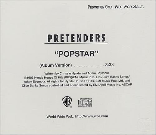 The Pretenders Popstar CD single (CD5 / 5") US PTNC5PO149327