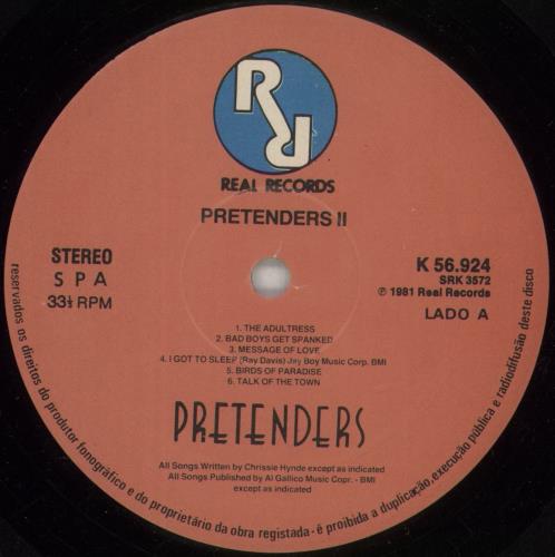 The Pretenders Pretenders II vinyl LP album (LP record) Portuguese PTNLPPR870672