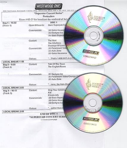 The Pretenders Superstar Concert Series 2 CD album set (Double CD) US PTN2CSU311871