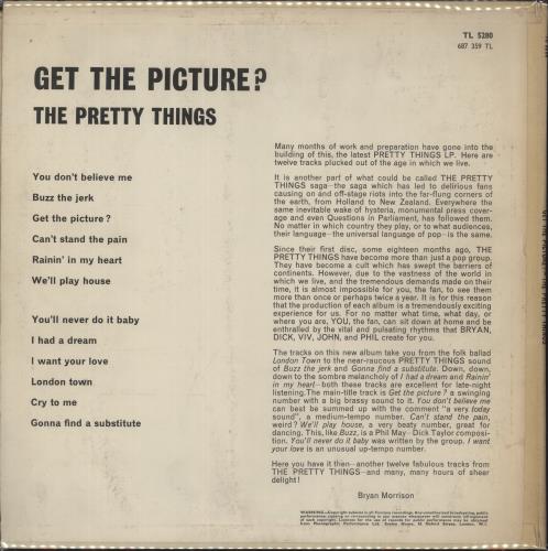 The Pretty Things Get The Picture? vinyl LP album (LP record) UK PTHLPGE254231