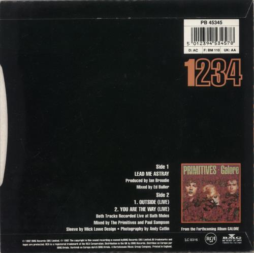 The Primitives Lead Me Astray - Promo 7" vinyl single (7 inch record / 45) UK PRM07LE881263