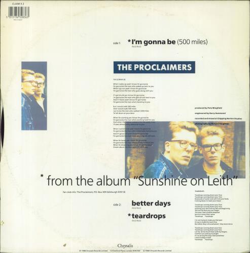 The Proclaimers I'm Gonna Be 12" vinyl single (12 inch record / Maxi-single) UK PCL12IM170127