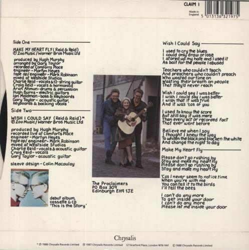 The Proclaimers Make My Heart Fly 7" vinyl single (7 inch record / 45) UK PCL07MA294064