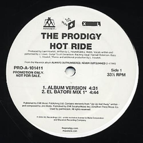 The Prodigy Hot Ride 12" vinyl single (12 inch record / Maxi-single) US PDG12HO308238
