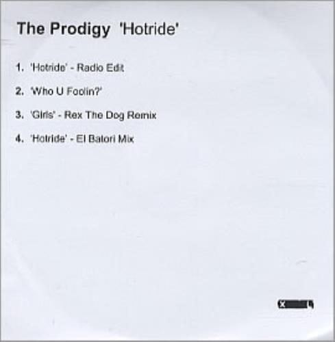 The Prodigy Hotride CD-R acetate UK PDGCRHO307722