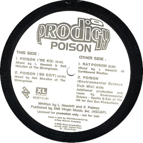 The Prodigy Poison 12" vinyl single (12 inch record / Maxi-single) US PDG12PO95266