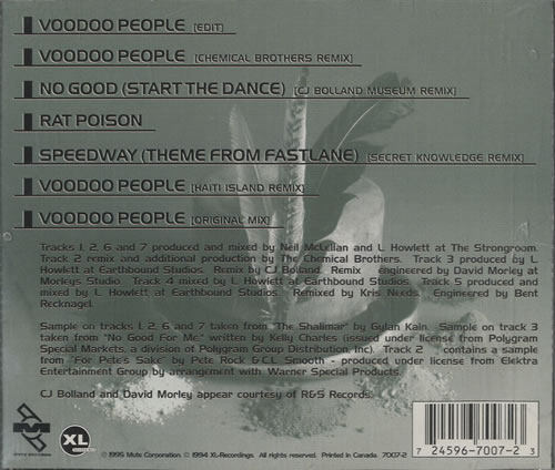 The Prodigy Voodoo People CD single (CD5 / 5") Canadian PDGC5VO471794