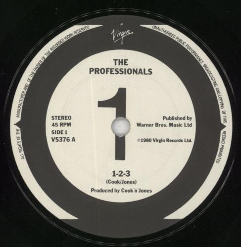 The Professionals One Two Three - Poster Sleeve 7" vinyl single (7 inch record / 45) UK PRF07ON229524