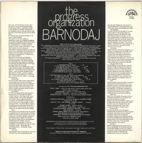 The Progress Organisation Barnodaj vinyl LP album (LP record) Czech YW0LPBA694416