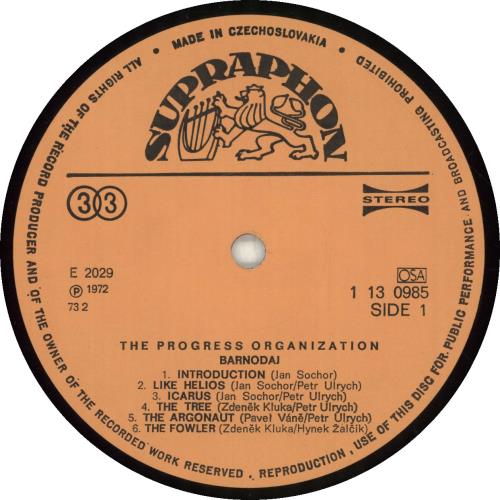 The Progress Organisation Barnodaj vinyl LP album (LP record) Czech YW0LPBA694416