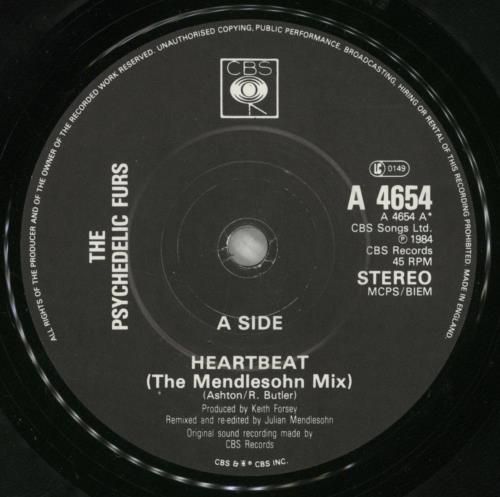 The Psychedelic Furs My Time/Heartbeat 7" vinyl single (7 inch record / 45) UK FUR07MY177617