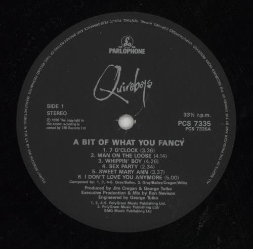 The Quireboys A Bit Of What You Fancy - EX vinyl LP album (LP record) UK QUILPAB869287