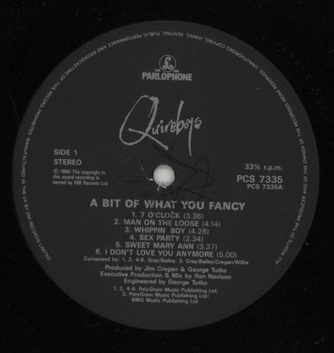 The Quireboys A Bit Of What You Fancy - Hype stickered sleeve vinyl LP album (LP record) UK QUILPAB808787