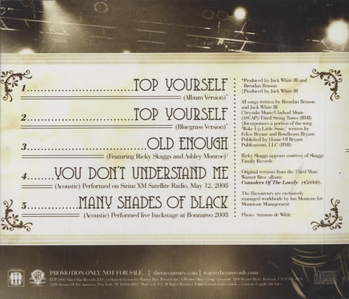 The Raconteurs Top Yourself CD-R acetate US UR1CRTO468702