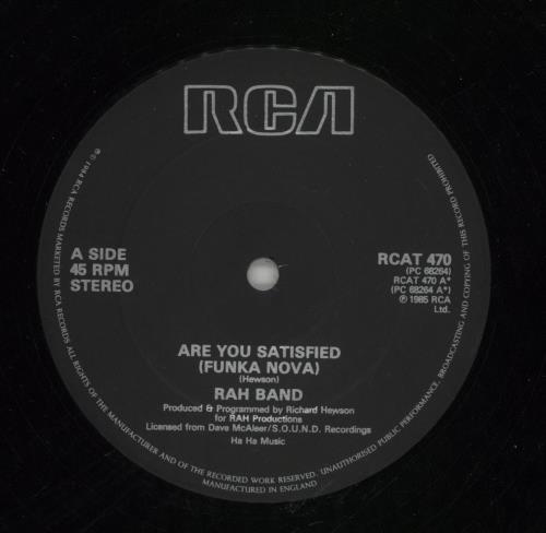 The Rah Band Are You Satisfied? 12" vinyl single (12 inch record / Maxi-single) UK RHB12AR868705