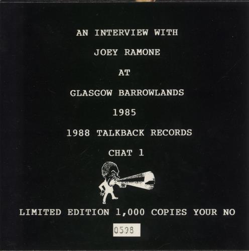 The Ramones An Interview With Joey Ramone - White Vinyl 7" vinyl single (7 inch record / 45) UK RAM07AN871491