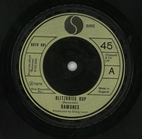 The Ramones Blitzkrieg Bop 7" vinyl single (7 inch record / 45) UK RAM07BL828300