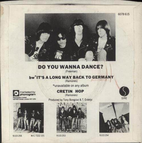 The Ramones Do You Wanna Dance? - Picture Sleeve - VG 7" vinyl single (7 inch record / 45) UK RAM07DO737210