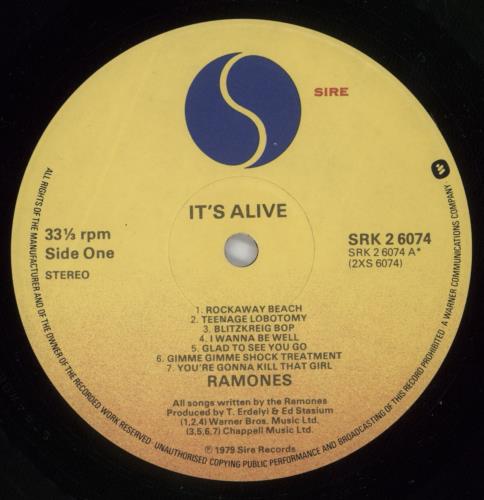 The Ramones It's Alive - EX 2-LP vinyl record set (Double LP Album) UK RAM2LIT316813