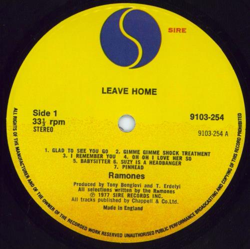 The Ramones Leave Home - 3rd vinyl LP album (LP record) UK RAMLPLE589514
