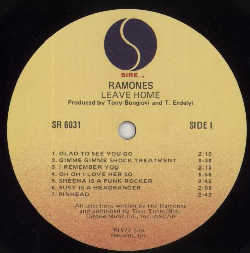 The Ramones Leave Home - EX vinyl LP album (LP record) US RAMLPLE850716