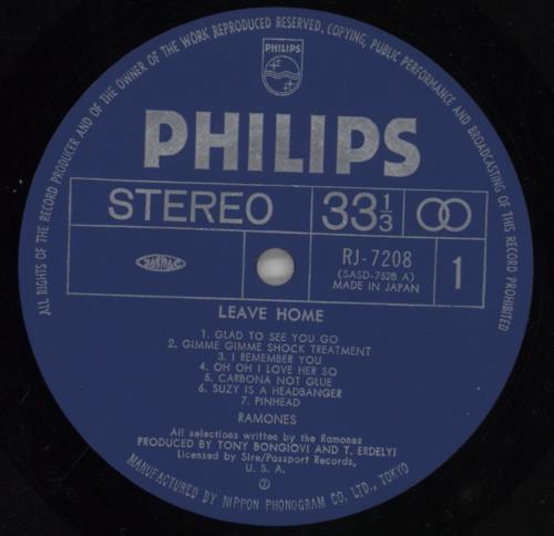 The Ramones Leave Home vinyl LP album (LP record) Japanese RAMLPLE859020