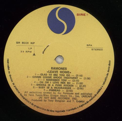 The Ramones Leave Home vinyl LP album (LP record) Portuguese RAMLPLE878826