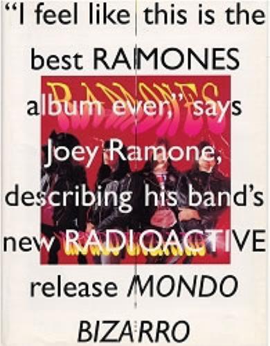 The Ramones Mondo Bizarro media press pack US RAMPPMO181890