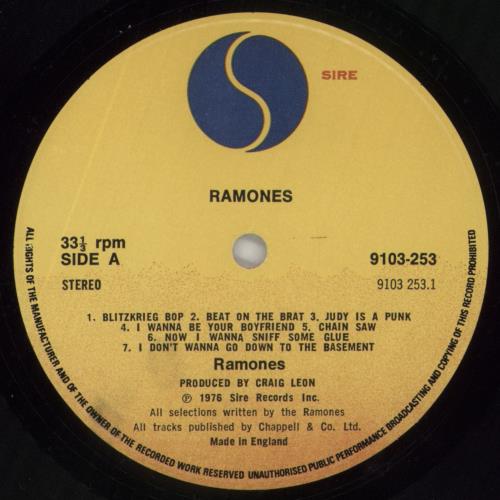 The Ramones Ramones - 1st + Insert - EX vinyl LP album (LP record) UK RAMLPRA779973