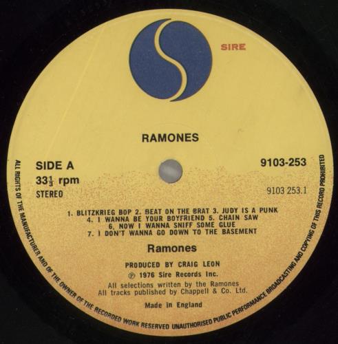 The Ramones Ramones - 1st + Insert vinyl LP album (LP record) UK RAMLPRA263871