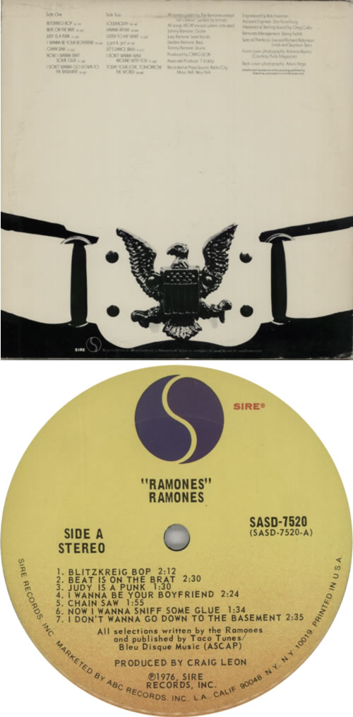 The Ramones Ramones - Mispressed label - VG Sleeve vinyl LP album (LP record) US RAMLPRA615357