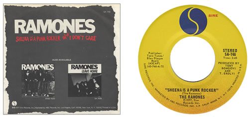 The Ramones Sheena Is A Punk Rocker - Autographed 7" vinyl single (7 inch record / 45) US RAM07SH399358
