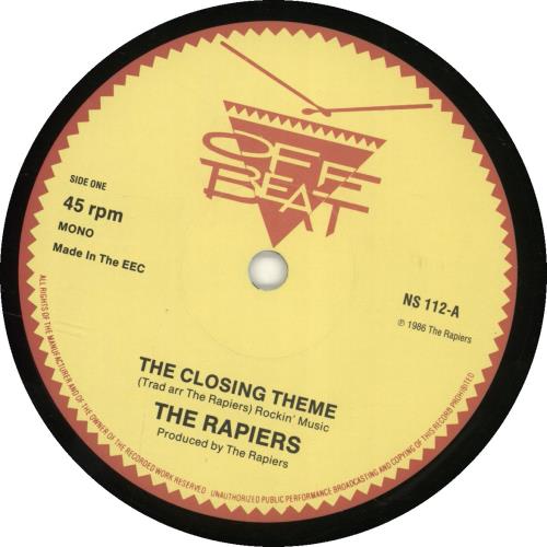 The Rapiers The Closing Theme - Autographed 7" vinyl single (7 inch record / 45) UK U3Y07TH691038