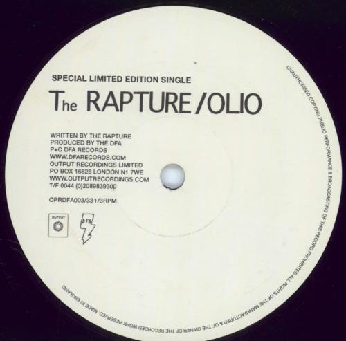 The Rapture Olio 12" vinyl single (12 inch record / Maxi-single) UK RPT12OL555123
