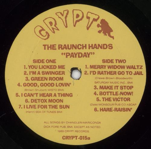 The Raunch Hands Payday vinyl LP album (LP record) US -2MLPPA891546