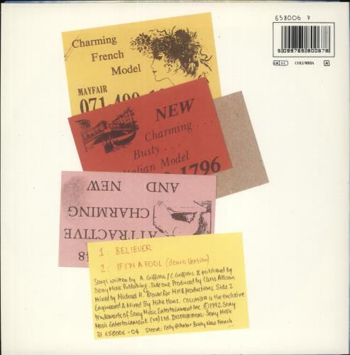 The Real People Believer 7" vinyl single (7 inch record / 45) UK REP07BE67290