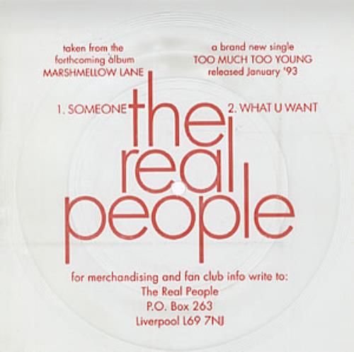 The Real People Someone/What U Want - Flexidisc 7" vinyl single (7 inch record / 45) UK REP07SO318915
