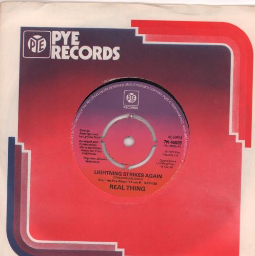The Real Thing Lightning Strikes Again 7" vinyl single (7 inch record / 45) UK TE007LI664331
