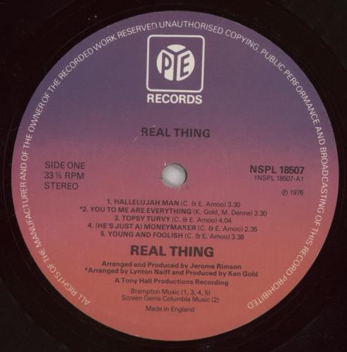 The Real Thing Real Thing vinyl LP album (LP record) UK TE0LPRE760272