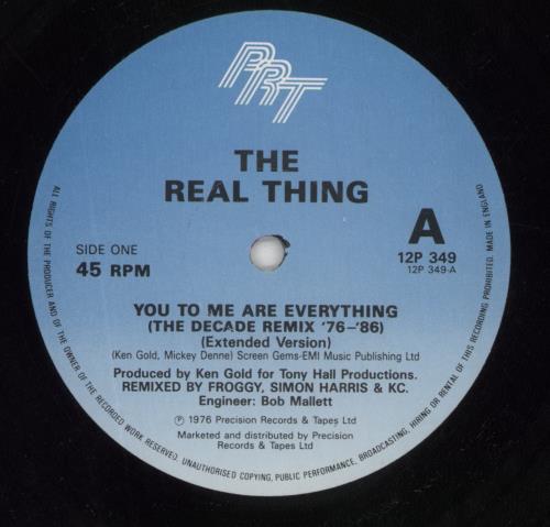 The Real Thing You To Me Are Everything - The Decade Remix 12" vinyl single (12 inch record / Maxi-single) UK TE012YO294512