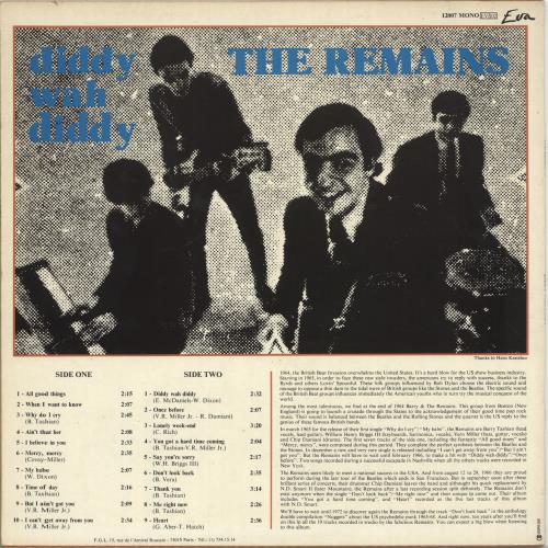 The Remains Diddy Wah Diddy vinyl LP album (LP record) French RE2LPDI691785